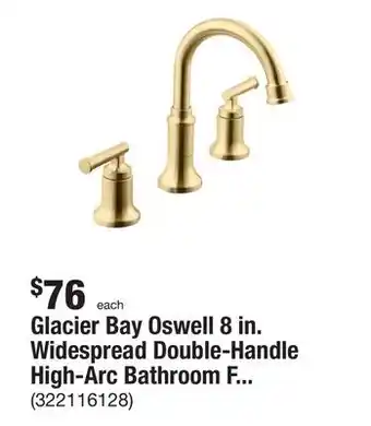 The Home Depot Glacier Bay Oswell 8 in. Widespread Double-Handle High-Arc Bathroom Faucet in Matte Gold offer