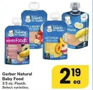Albertsons Gerber Natural Baby Food offer
