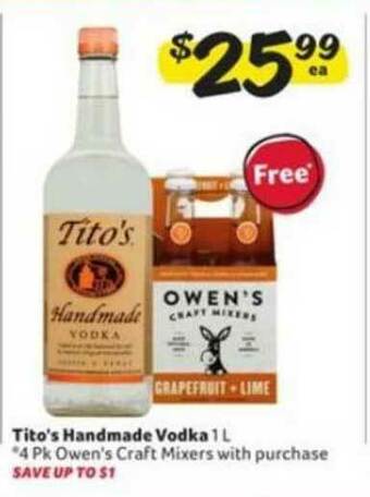 Winn Dixie Tito's Handmade Vodka offer