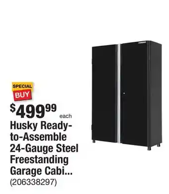 The Home Depot Husky Ready-to-Assemble 24-Gauge Steel Freestanding Garage Cabinet in Black (48 in. W x 72 in. H x 18.3 in. D) offer