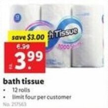 Lidl Bath Tissue offer
