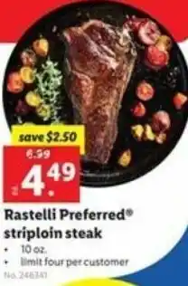 Lidl Rastelli Preferred Striploin Steak offer