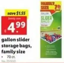 Lidl Gallon Slider Storage Bags, Family offer