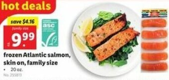 Lidl Frozen Atlantic Salmon, Skin On, Family Size 20 oz offer