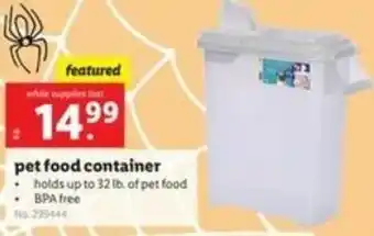 Lidl Pet Food Container offer