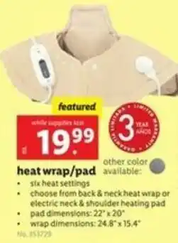 Lidl Heat Wrap/Pad offer