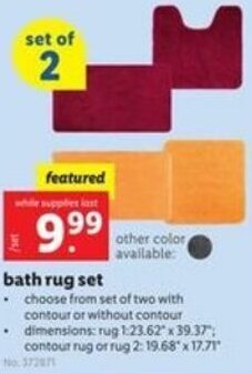 Lidl Bath Rug Set offer