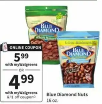 Walgreens Blue Diamond Nuts 16 oz offer