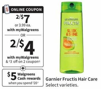 Walgreens Garnier Fructis Hair Care offer