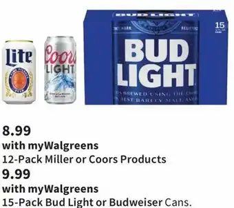 Walgreens 12-Pack Miller Or Coors Products offer