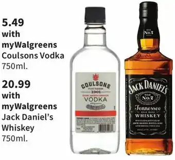 Walgreens Coulsons Vodka 750 ml offer
