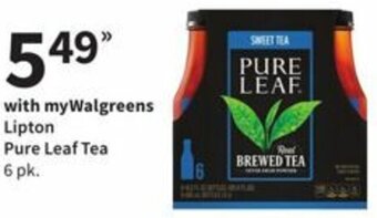 Walgreens Lipton Pure Leaf Tea offer