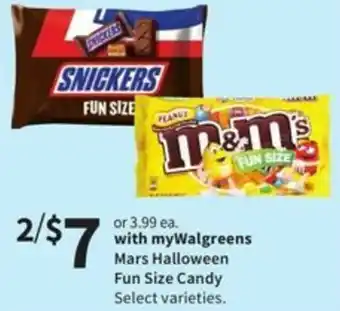 Walgreens Mars Halloween Fun Size Candy offer