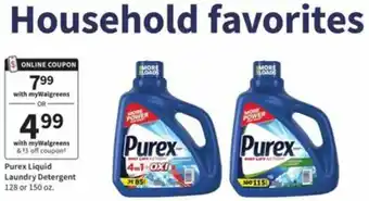 Walgreens Purex Liquid Laundry Detergent 128 or 150 oz offer