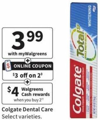 Walgreens Colgate Dental Care offer
