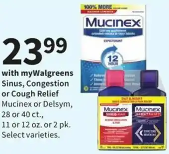Walgreens Sinus, Congestion Or Cough Relief offer