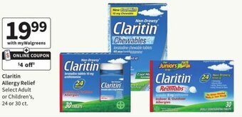 Walgreens Claritin Allergy Relief offer
