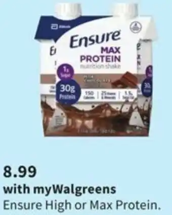 Walgreens Ensure High Or Max Protein offer