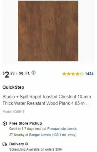 Lowe's Quick Step offer