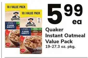 ACME Quaker Instant Oatmeal Value Pack offer