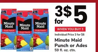 ACME Minute Maid Punch or Ades offer