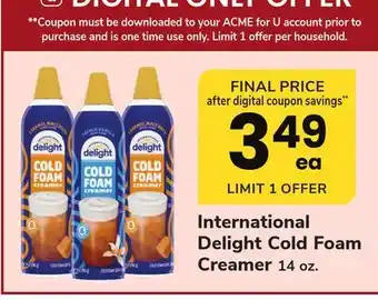 ACME International Delight Cold Foam Creamer offer