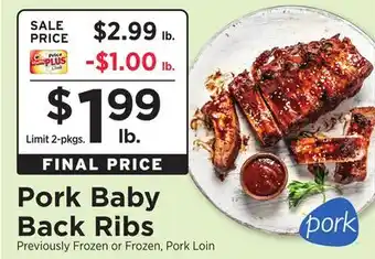 ShopRite Pork Baby Back Ribs offer