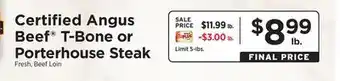 ShopRite T-Bone or Porterhouse Steak offer