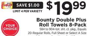 ShopRite Double Plus Roll Towels 8-Pack offer