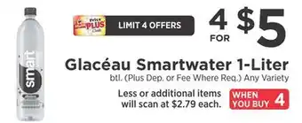 ShopRite Smartwater 1-Liter offer