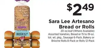 ShopRite Artesano Bread or Rolls offer
