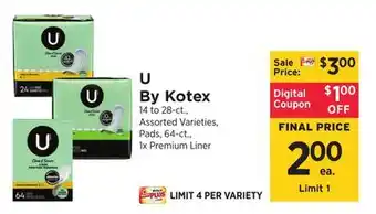 ShopRite U By Kotex offer