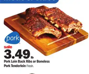 Meijer Pork Loin Back Ribs or Boneless Pork Tenderloin offer