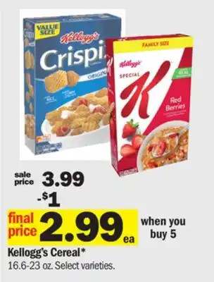 Meijer Kellogg's Cereal offer