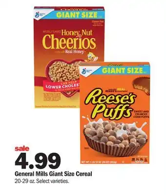 Meijer General Mills Giant Size Cereal offer