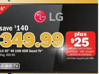 Meijer LG 55 4K UHD HDR Smart TV offer