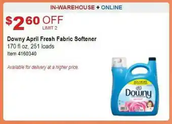 Costco Downy April Fresh Fabric Softener offer