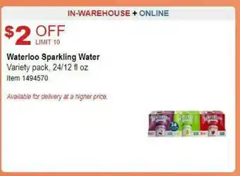 Costco Waterloo Sparkling Water offer