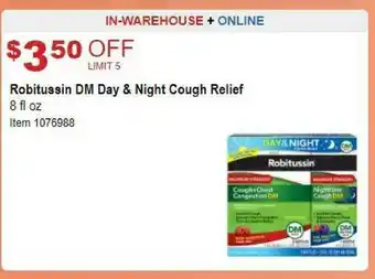 Costco Robitussin DM Day & Night Cough Relief offer