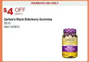 Costco Zarbee's Black Elderberry Gummies offer
