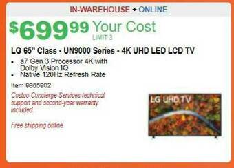Costco LG 65 offer
