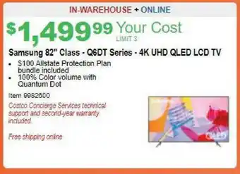 Costco Samsung 82 offer
