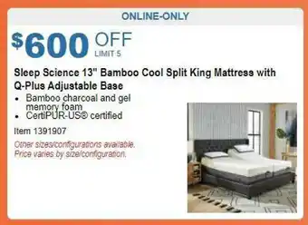 Costco Sleep Science 13 offer