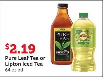 Fareway Pure Leaf Tea Or Lipton Iced Tea 64 Oz Btl offer