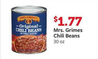 Fareway Mrs. Grimes Chili Beans offer