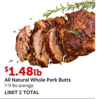 Fareway All Natural Whole Pork Butts offer
