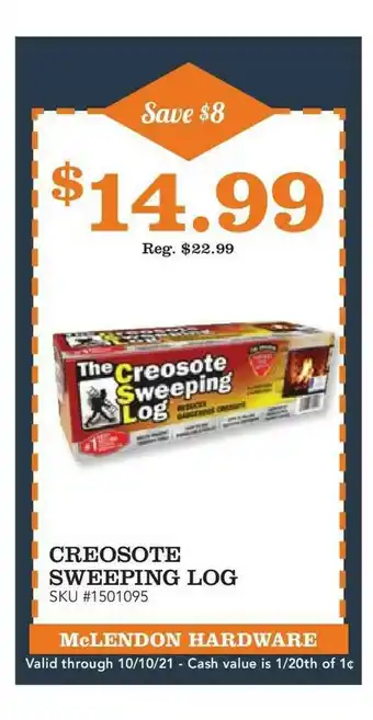 McLendon Creosote Sweeping Log offer