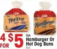 IGA Hamburger Or Hot Dogs Buns offer