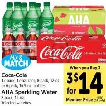 Safeway Coca-Cola, AHA Sparkling Water offer