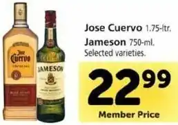 Safeway Jose Cuervo, Jameson 750 ml offer